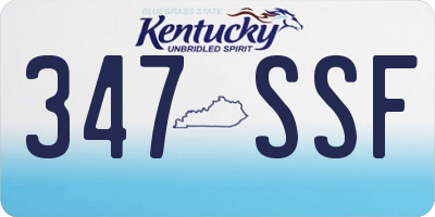 KY license plate 347SSF