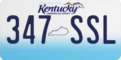 KY license plate 347SSL