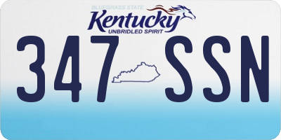 KY license plate 347SSN