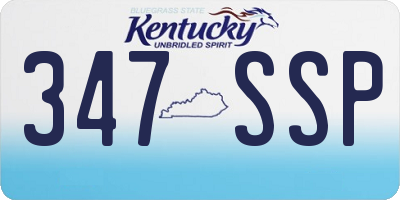 KY license plate 347SSP