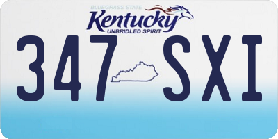 KY license plate 347SXI