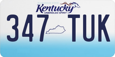 KY license plate 347TUK