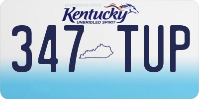 KY license plate 347TUP