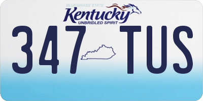 KY license plate 347TUS