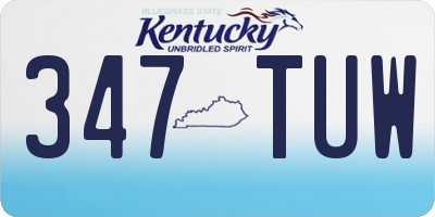 KY license plate 347TUW