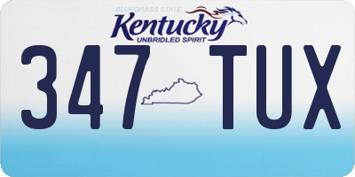 KY license plate 347TUX
