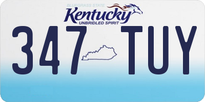 KY license plate 347TUY