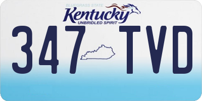 KY license plate 347TVD