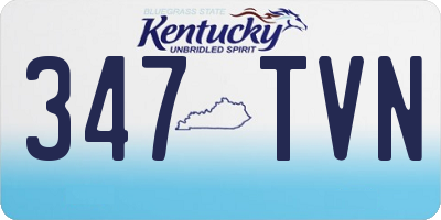 KY license plate 347TVN