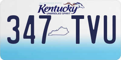 KY license plate 347TVU