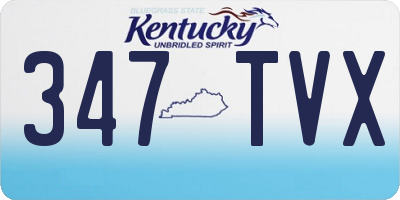 KY license plate 347TVX