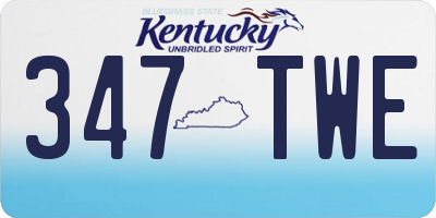 KY license plate 347TWE