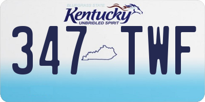 KY license plate 347TWF