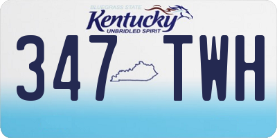 KY license plate 347TWH