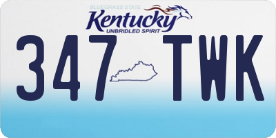 KY license plate 347TWK