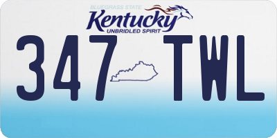 KY license plate 347TWL