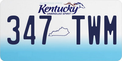 KY license plate 347TWM