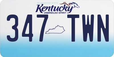 KY license plate 347TWN