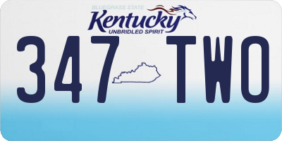KY license plate 347TWO