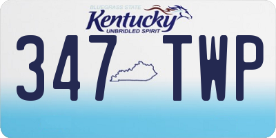 KY license plate 347TWP