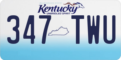 KY license plate 347TWU