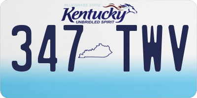 KY license plate 347TWV