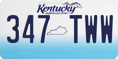 KY license plate 347TWW