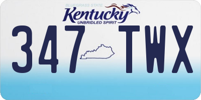 KY license plate 347TWX