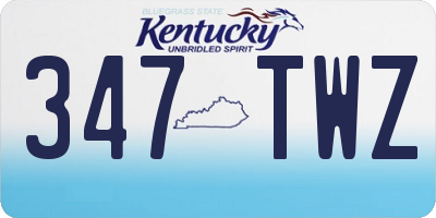 KY license plate 347TWZ