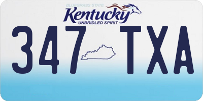 KY license plate 347TXA