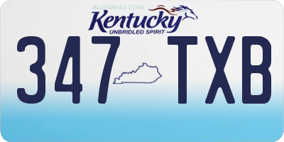 KY license plate 347TXB