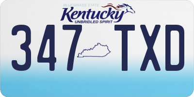 KY license plate 347TXD
