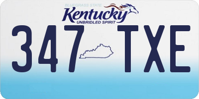 KY license plate 347TXE