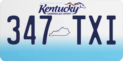 KY license plate 347TXI