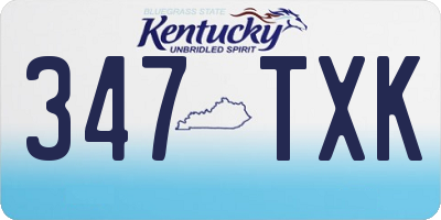 KY license plate 347TXK