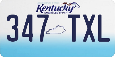 KY license plate 347TXL