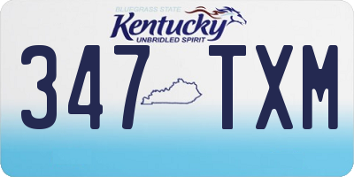 KY license plate 347TXM