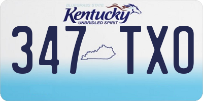 KY license plate 347TXO