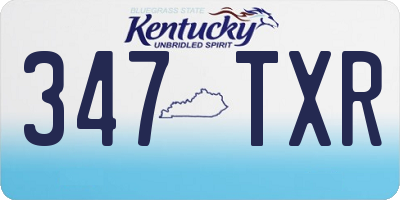 KY license plate 347TXR