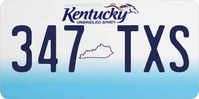 KY license plate 347TXS