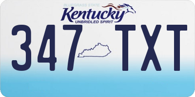 KY license plate 347TXT