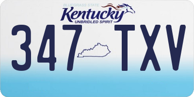 KY license plate 347TXV