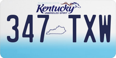 KY license plate 347TXW