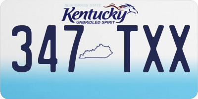 KY license plate 347TXX