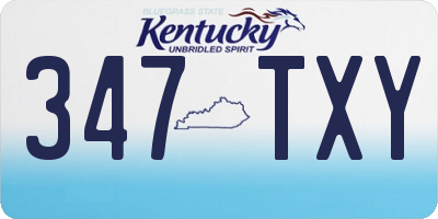 KY license plate 347TXY