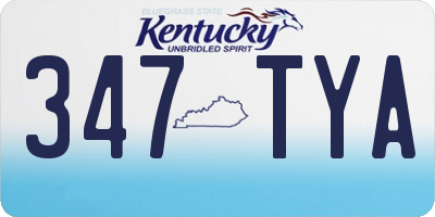 KY license plate 347TYA