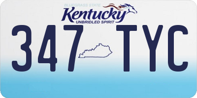 KY license plate 347TYC