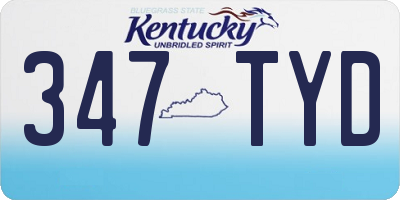 KY license plate 347TYD