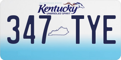 KY license plate 347TYE