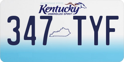 KY license plate 347TYF